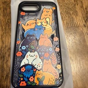 Cute Multicolor Cats Clear Phone Case - Black Bumper